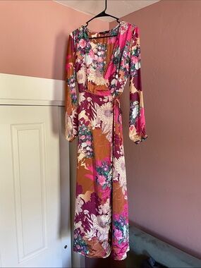Lulus Floral Wrap Maxi Dress